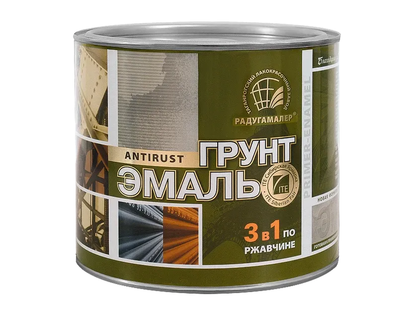 Грунт-эмаль Радугамалер 3 в 1 по ржавчине (ANTIRUST), банка