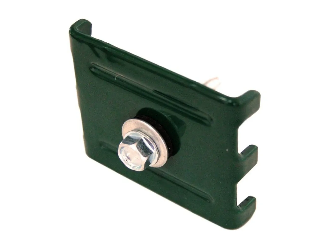 Скоба крепёжная с саморезом для 3D-панелей, RAL 6005 зелёный мох