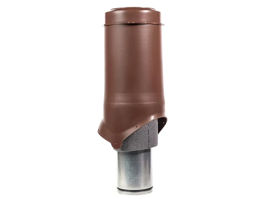 Выход вентиляции изолированный Krovent Pipe-VT 125is/500 (125/206/500), коричневый